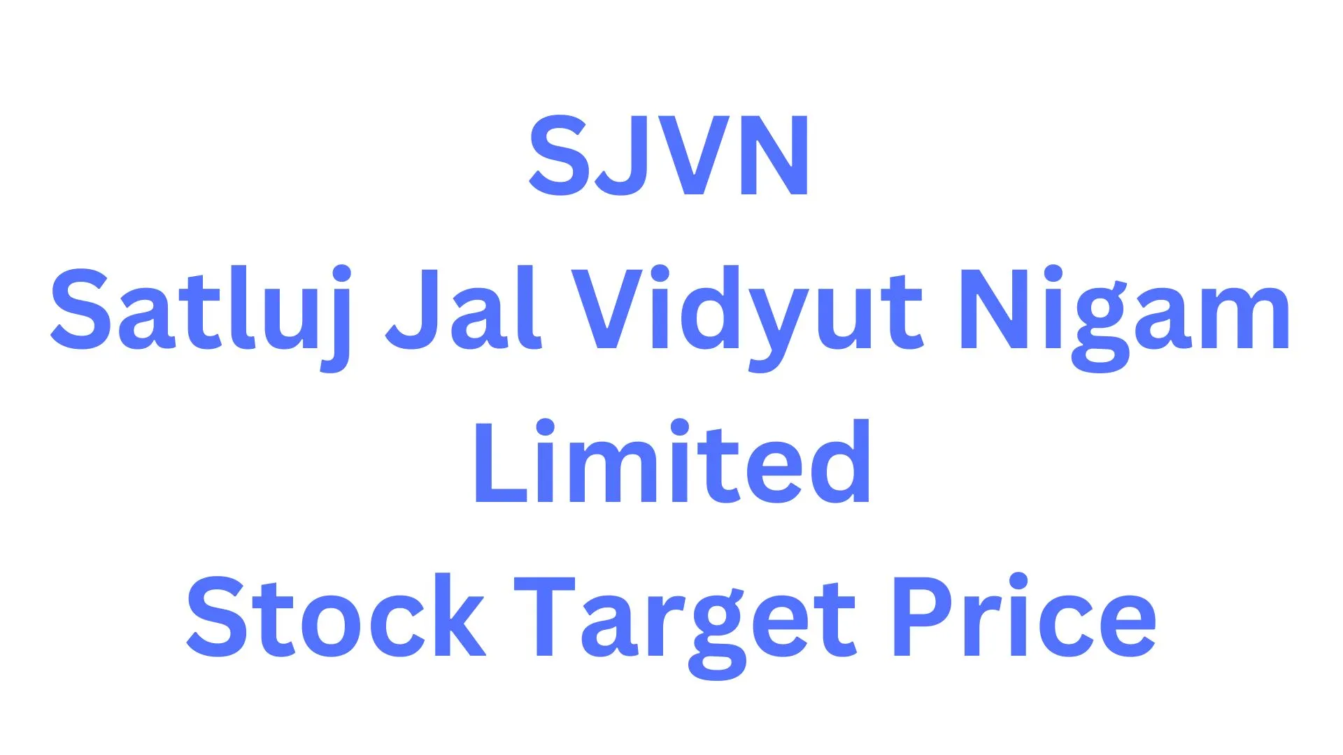 SJVN Stock Target Price