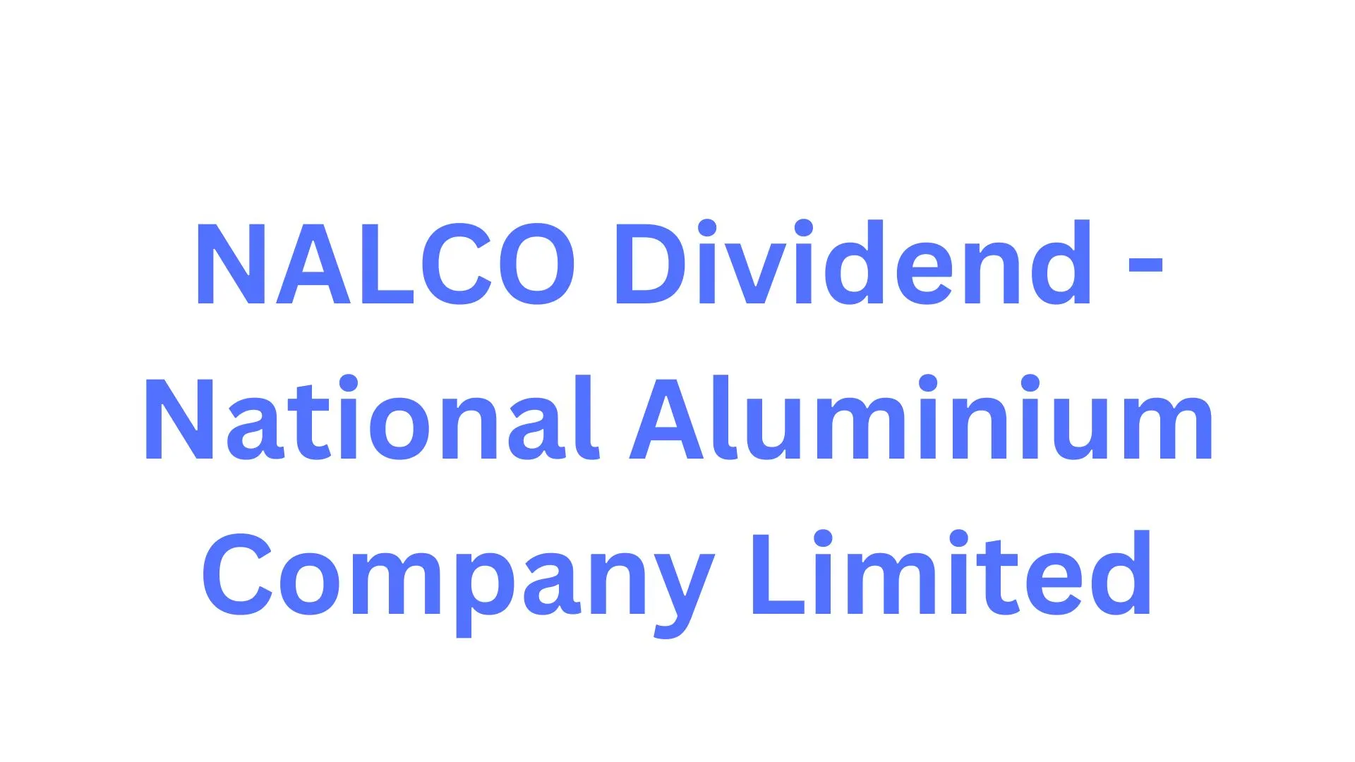 NALCO Dividend